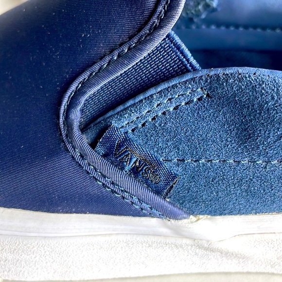 VANS•CLASSIC SLIP ON•NAVY BLUE SUADE/CANVAS•MENS 7.5 / WOMENS 9 - Picture 4 of 6